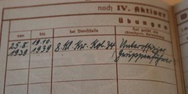 Military record and work book of a soldier